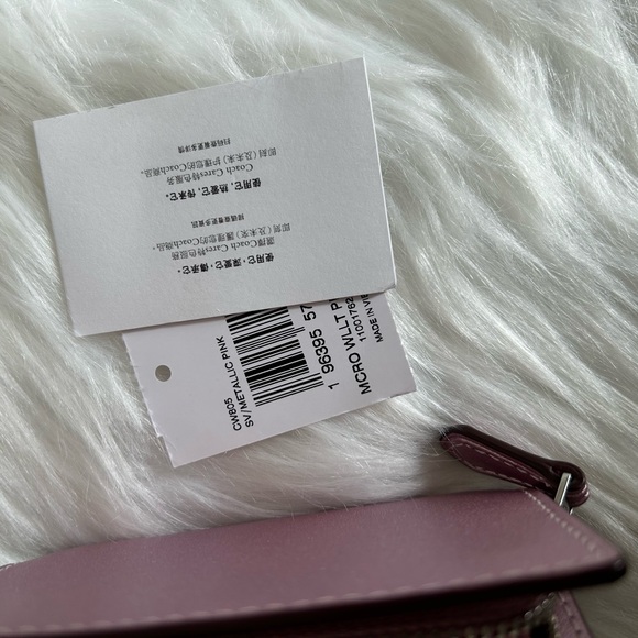 NWT Coach Micro Snap Wallet in Metallic Pink - Picture 4 of 6